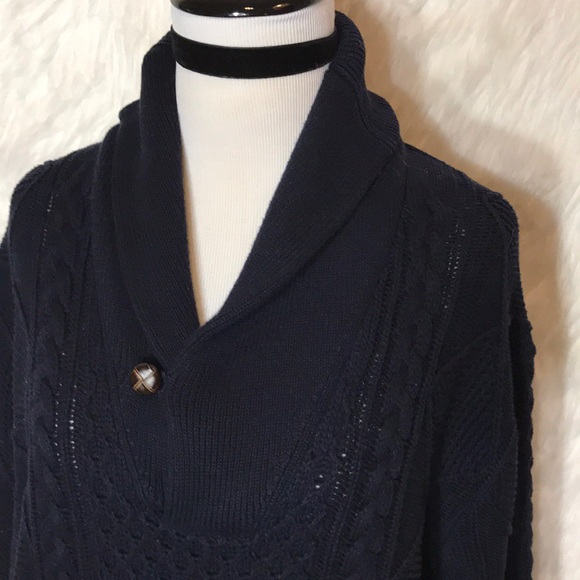 J. Crew Sweaters Jcrew Navy Blue Cableknit Cotton Sweater Poshmark
